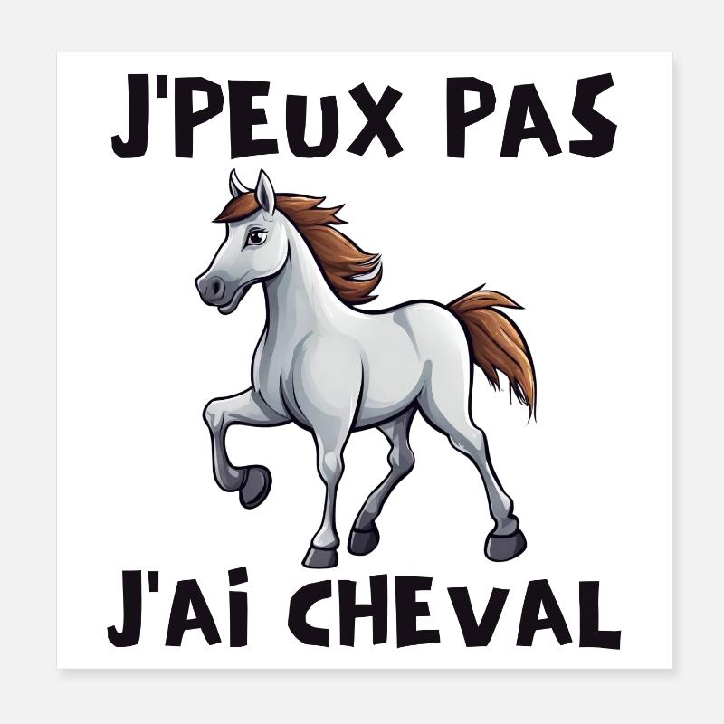 cheval, cavalier, passionné de chevaux Poster 20 x 20 cm