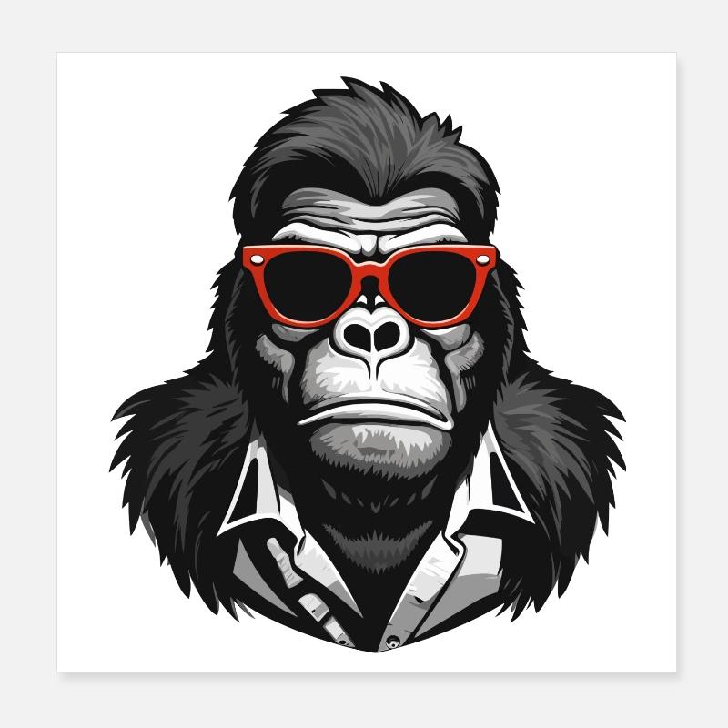 gorille, singe, primate Poster 20 x 20 cm