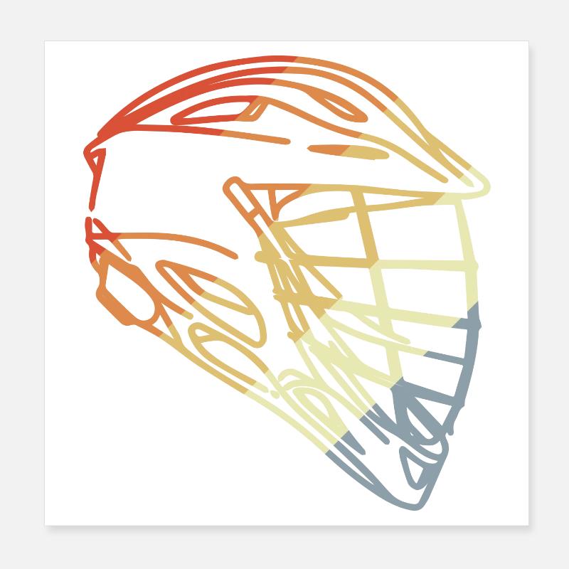 Casque de crosse style rétro Poster 20 x 20 cm