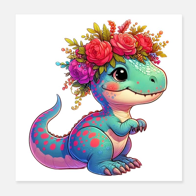 Dinosaure Poster 20 x 20 cm