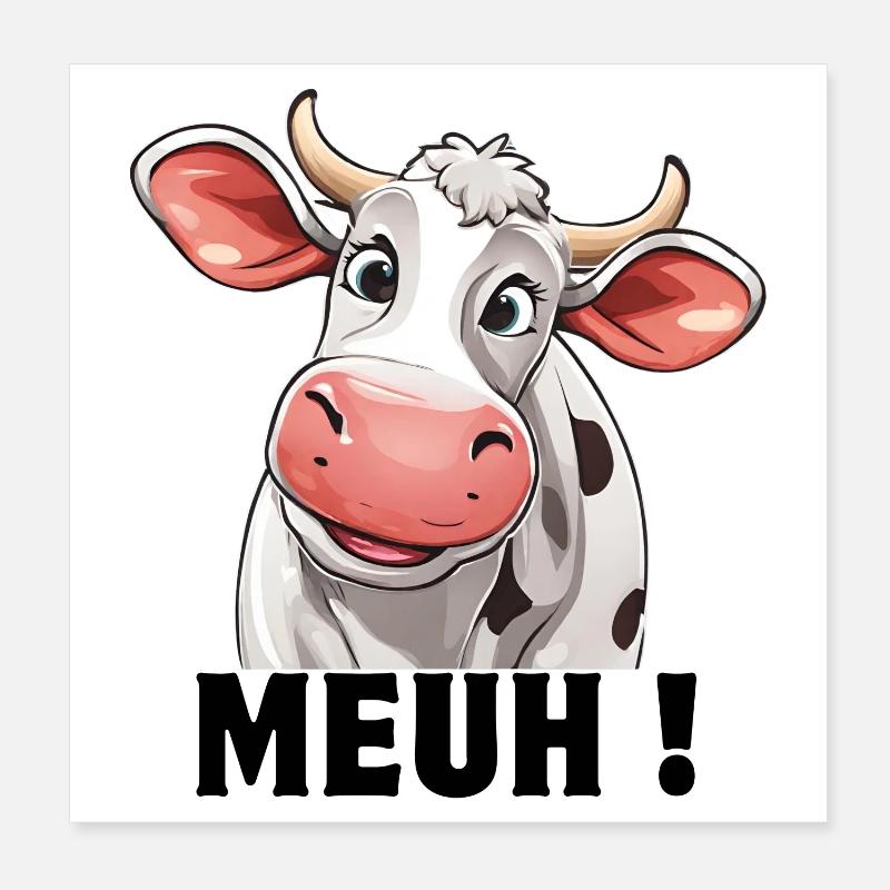 vache, vache laitière, éleveur de vaches Poster 20 x 20 cm