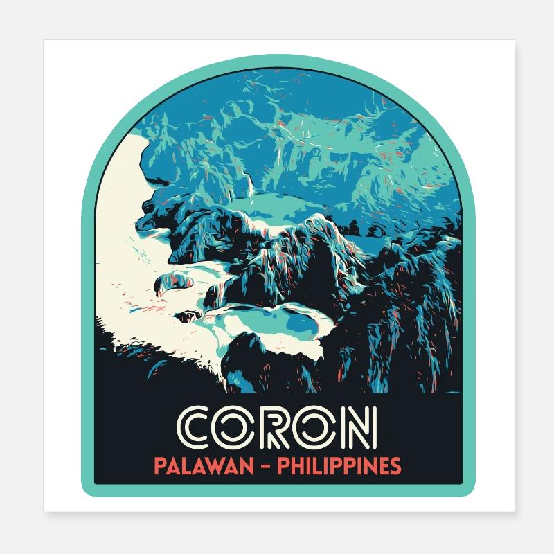 Tropical Paradise: Coron Coast, Palawan Poster 8" x 8" (20x20 cm)