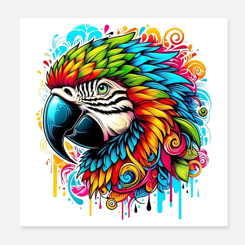 Papagei Poster 20x20 cm