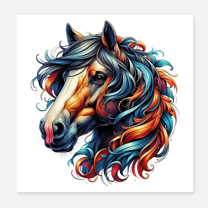 Cheval Poster 20 x 20 cm