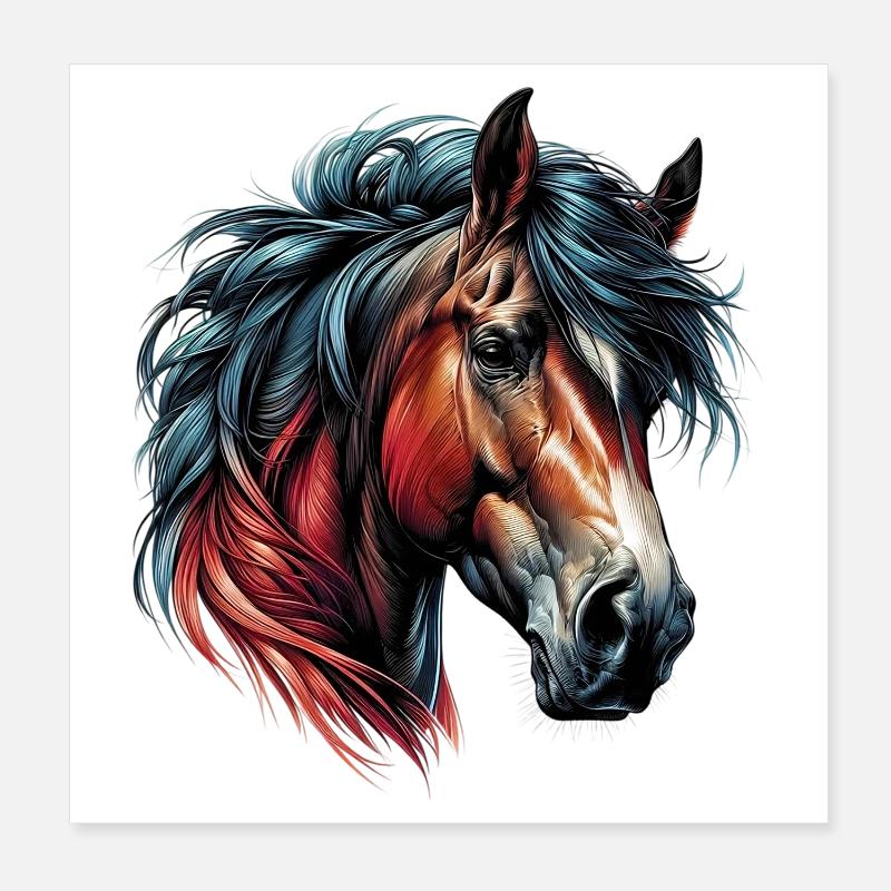 Pferd Poster 20x20 cm