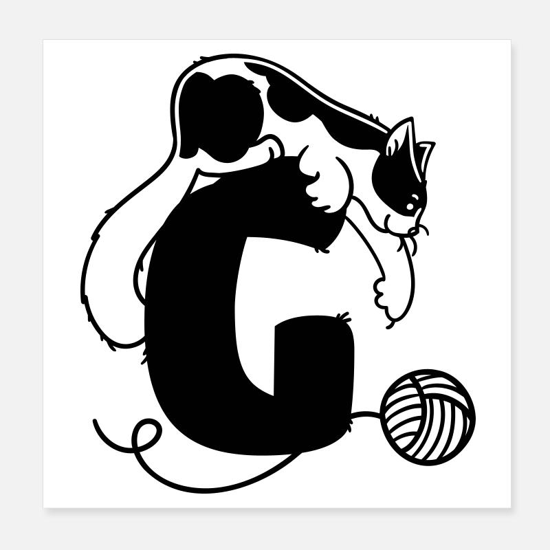 Katze Buchstabe G Poster 20x20 cm