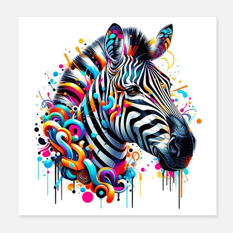 Zèbre Poster 20 x 20 cm