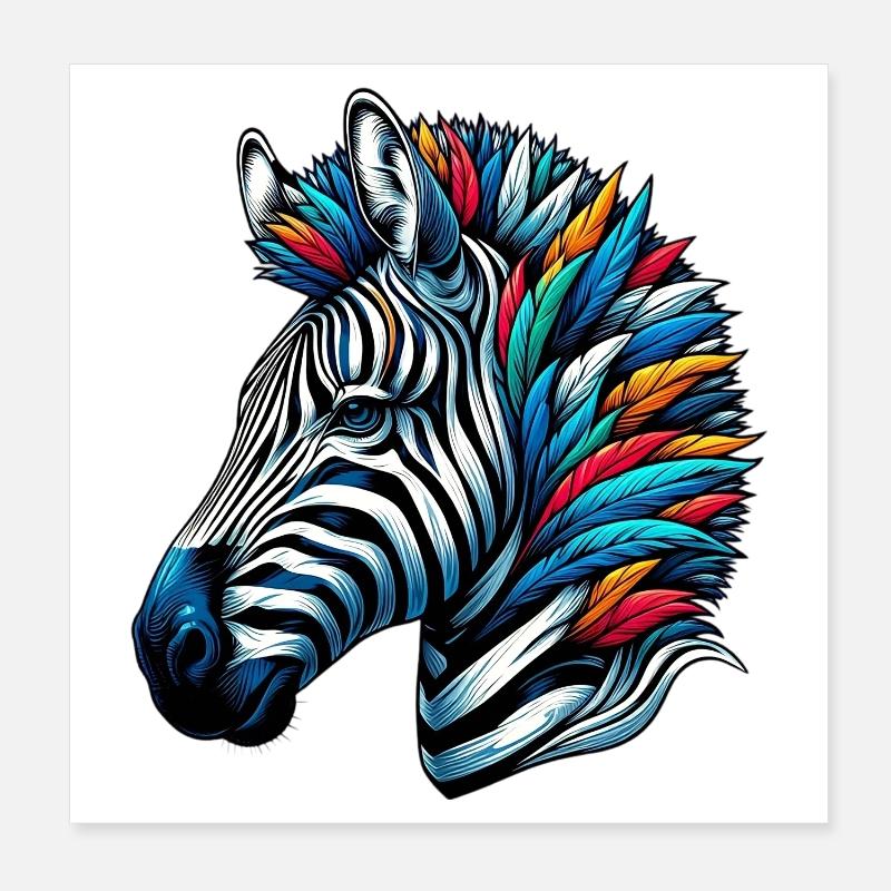 Zebra Poster 20x20 cm