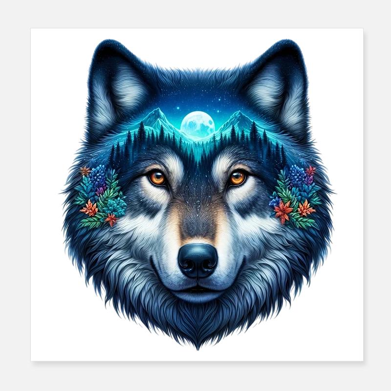 Loup Poster 20 x 20 cm