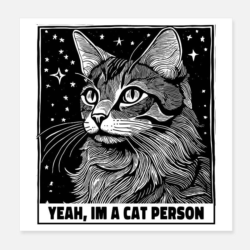Chat personne chat animal de compagnie déclaration Poster 20 x 20 cm