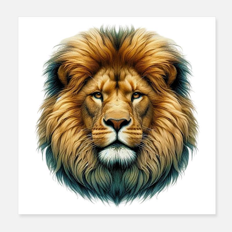 Lion Poster 20 x 20 cm