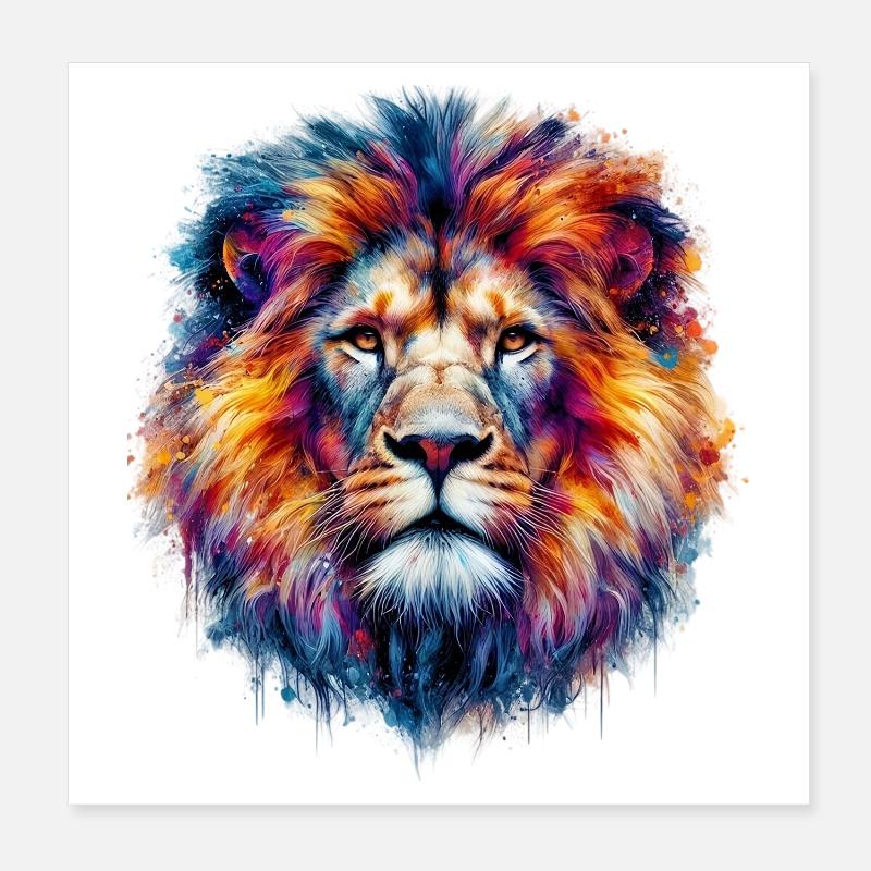 Löwe Poster 20x20 cm
