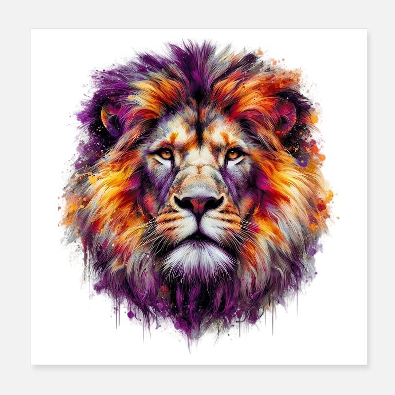 Lion Poster 20 x 20 cm