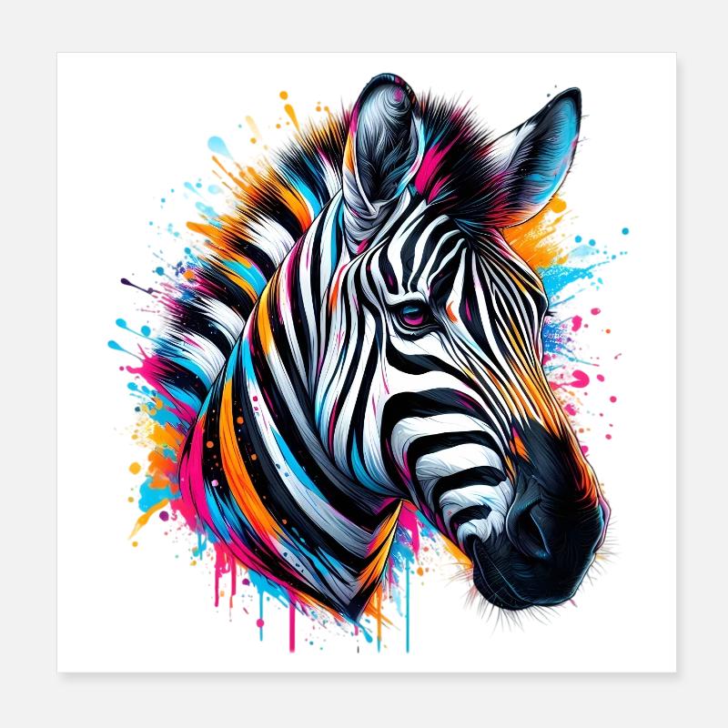 Zebra Poster 20x20 cm
