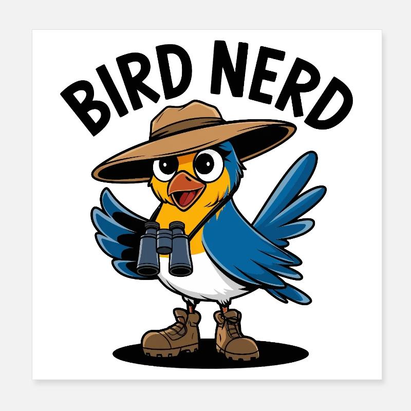 Explorateur nerd d’oiseau Poster 20 x 20 cm