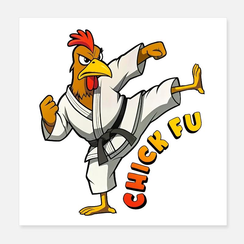 Chick Fu Poster 20x20 cm