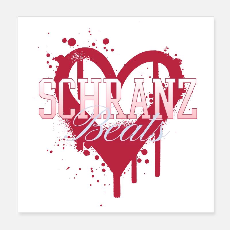 Schranz bat la techno rave - Poster 20 x 20 cm - blanc