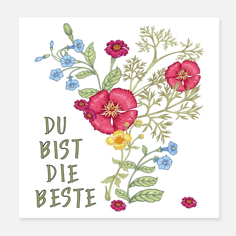 Du bist die Beste Poster 20x20 cm