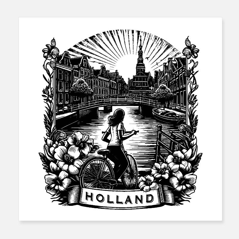 HOLLAND Conception de chemises Poster 20 x 20 cm