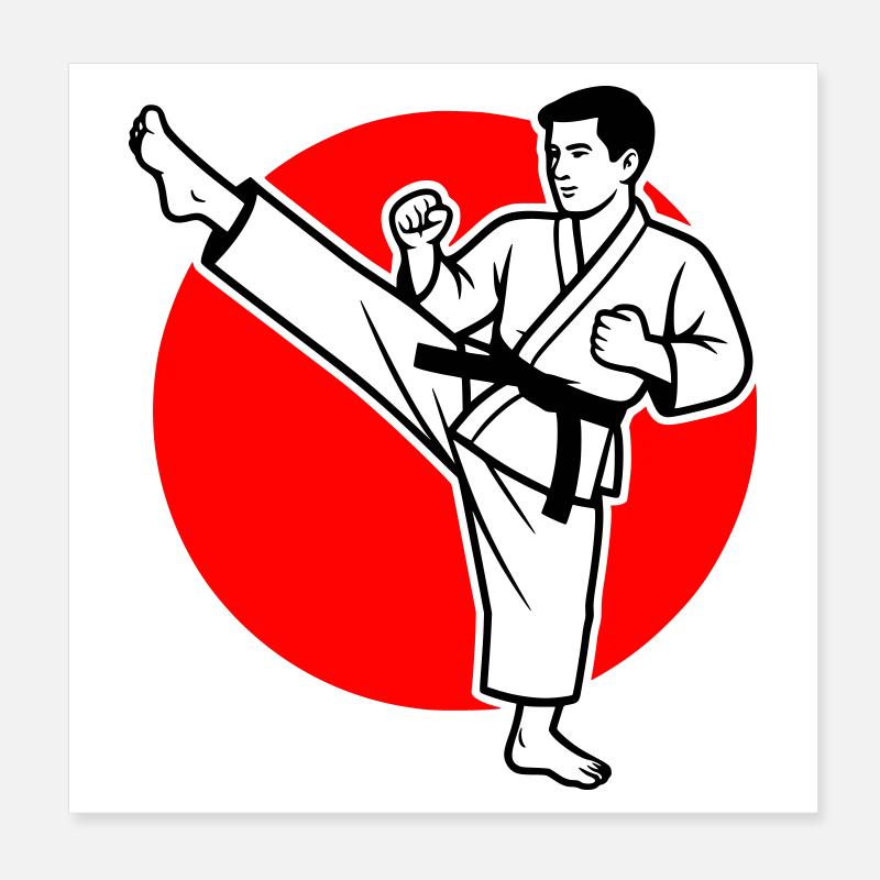 Karate Mae-Geri Poster 20x20 cm
