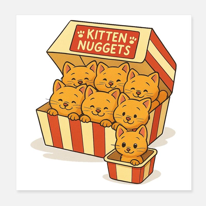 Capsules pour chats avec des visages mignons Poster 20 x 20 cm