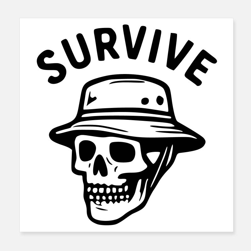 Survive - skull Poster 8" x 8" (20x20 cm)