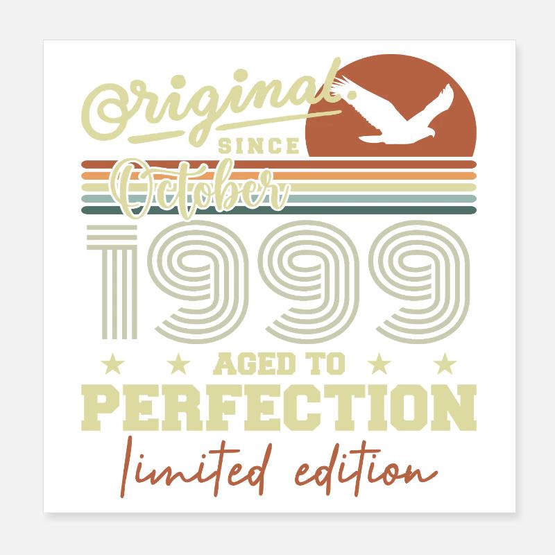 1999 October 1999 Anniversary October 1999 Poster 8" x 8" (20x20 cm)