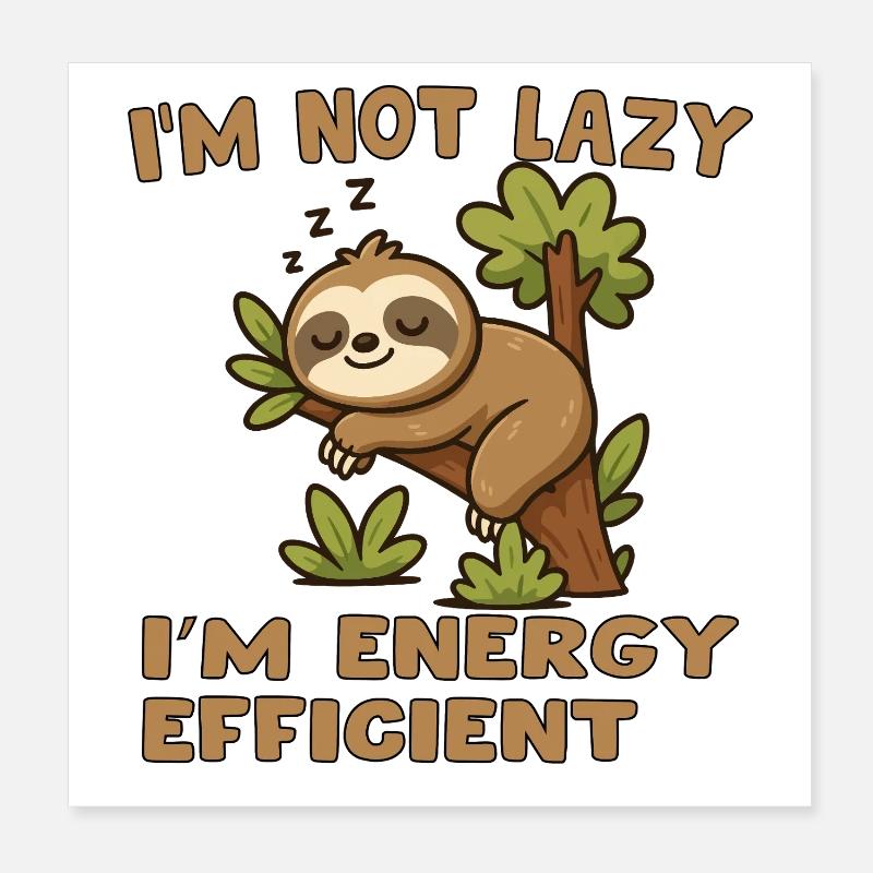 Fun Sleeping Turtle Poster 8" x 8" (20x20 cm)