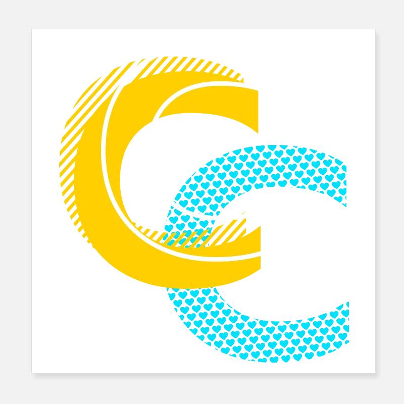 Lettre initiale C Poster 20 x 20 cm