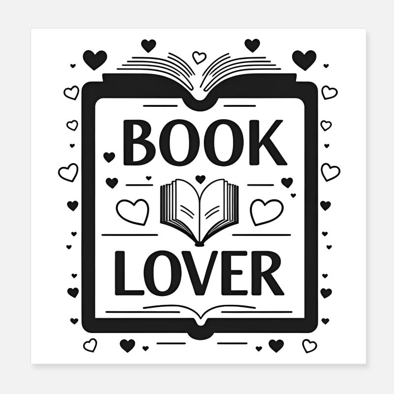 Fine Line Buch – Book Lover Design Poster 20x20 cm