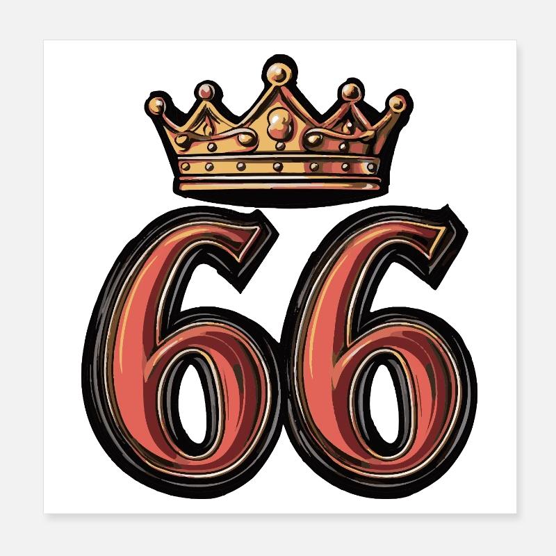 66 Number Krone Poster 8" x 8" (20x20 cm)