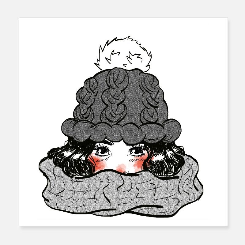 Mädchen im Winter Poster 20x20 cm