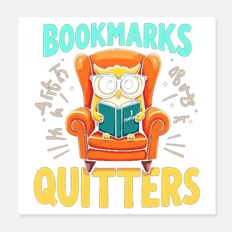 Eule Leser im Sessel Lesezeichen Poster 20x20 cm