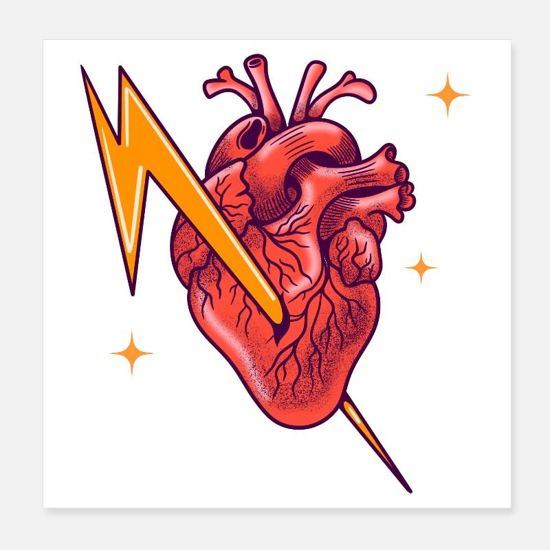 Electrified heart Poster 8" x 8" (20x20 cm)