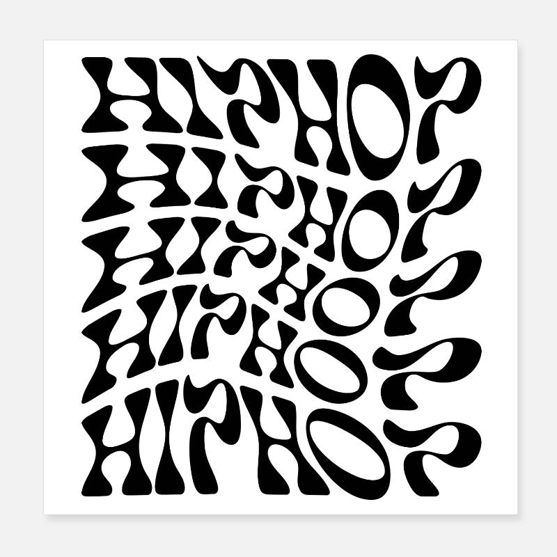 Hip Hop liquid wavy logo pattern Poster 8" x 8" (20x20 cm)