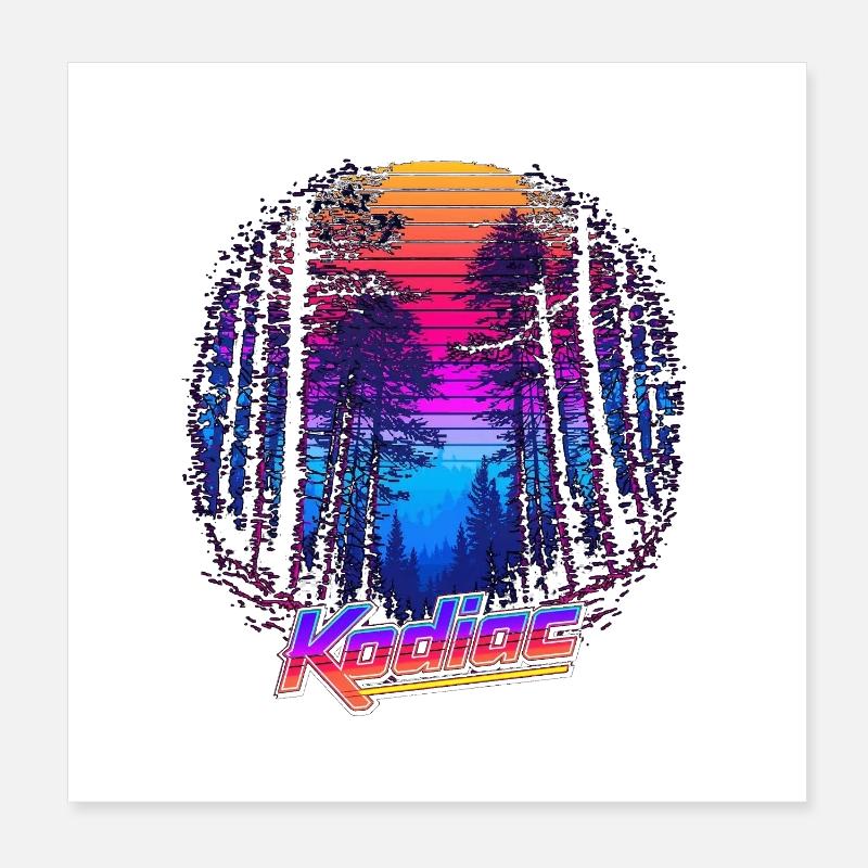 Neon Forrest Poster 20x20 cm