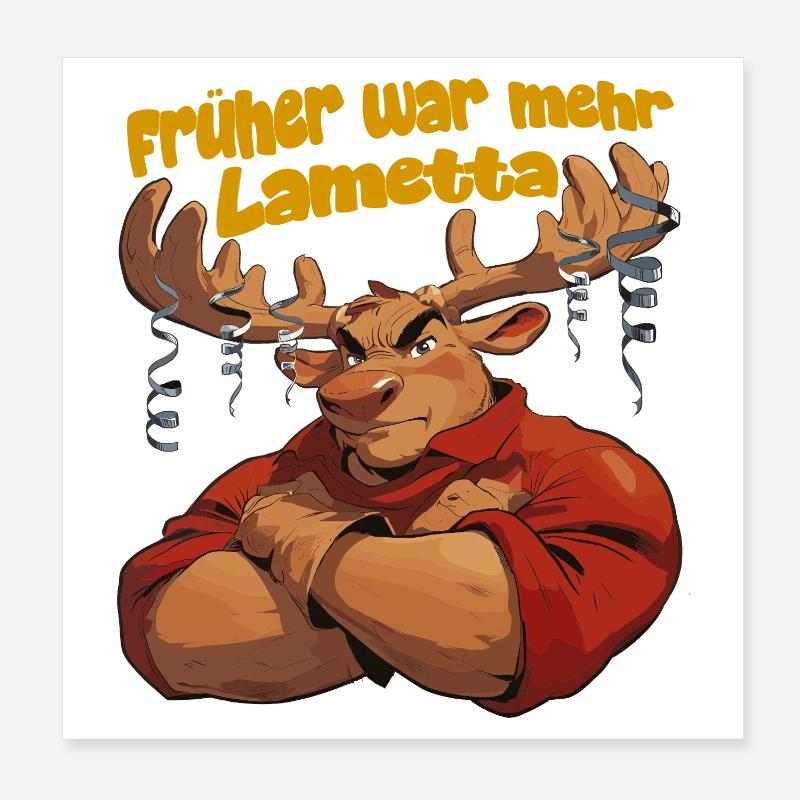 Tinsel Moose : Dans le passé, il y avait plus de Noël de cerfs clinquant Poster 20 x 20 cm