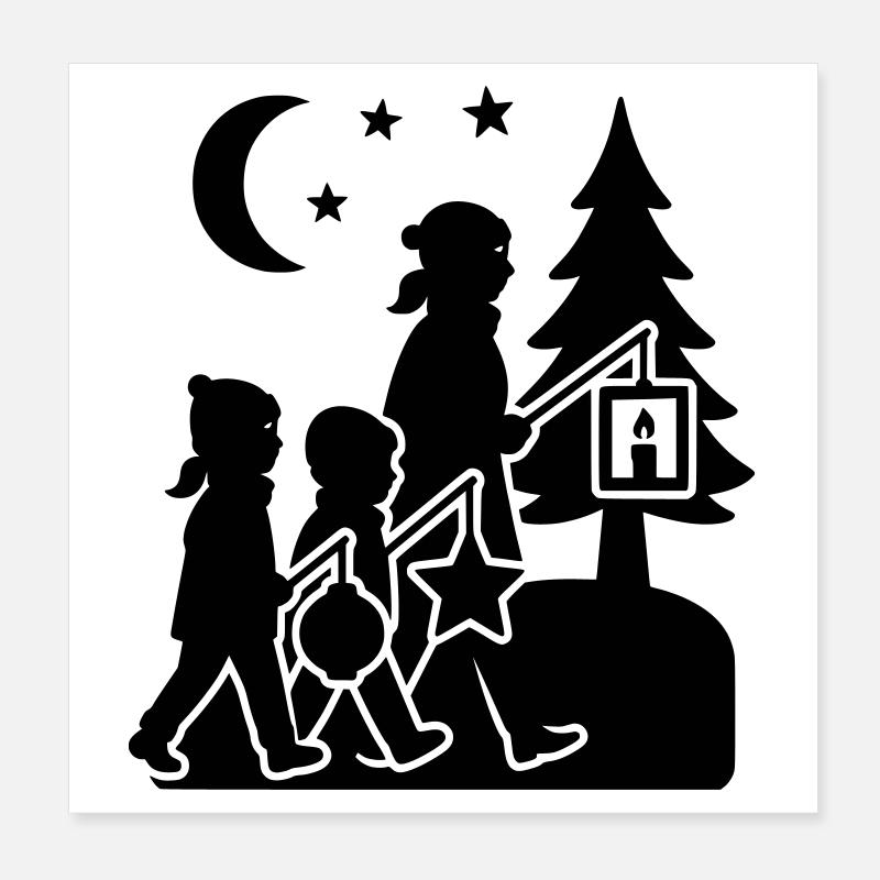 laterne laufen Kinder  Poster 20x20 cm