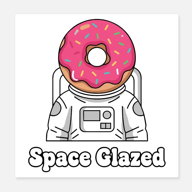 Donut astronaute dans tout l’espace vitré Poster 20 x 20 cm
