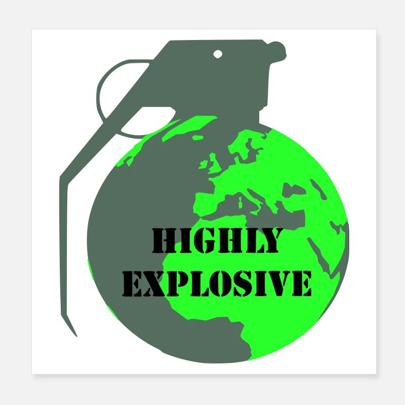 Explosive Earth Poster 8" x 8" (20x20 cm)