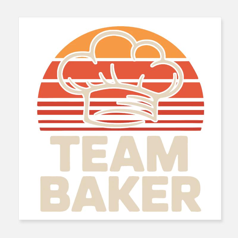 Team Baker Rétro Poster 20 x 20 cm