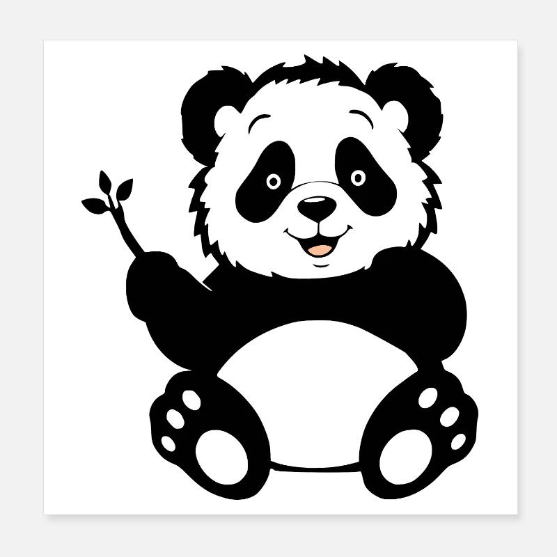 Panda Poster 8" x 8" (20x20 cm)
