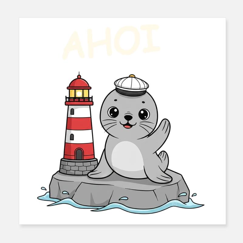 Scellez le bébé ahoy Poster 20 x 20 cm