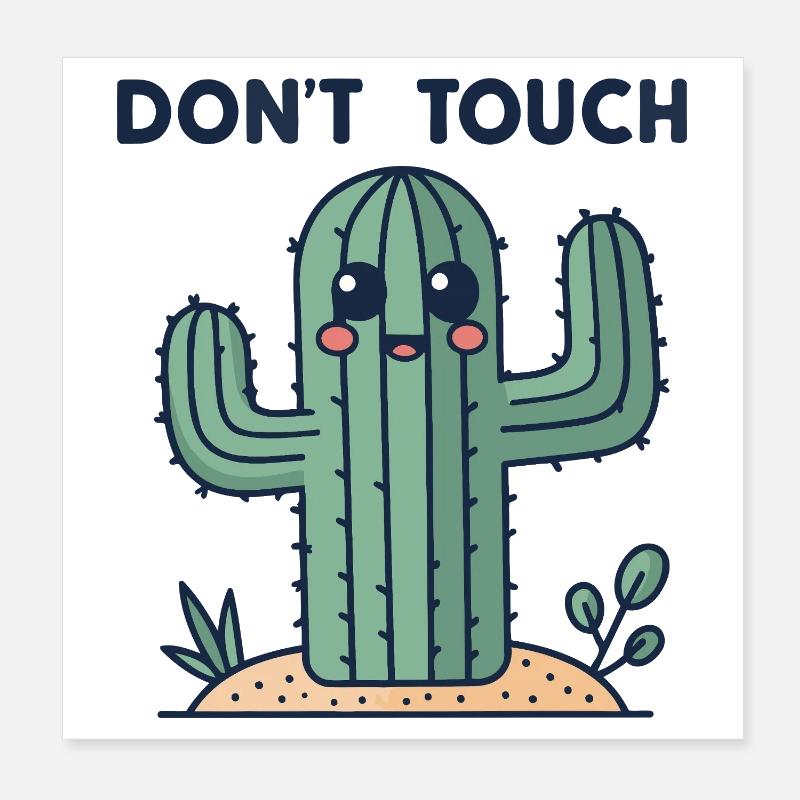 Cactus mignon: interdiction toucher Poster 20 x 20 cm