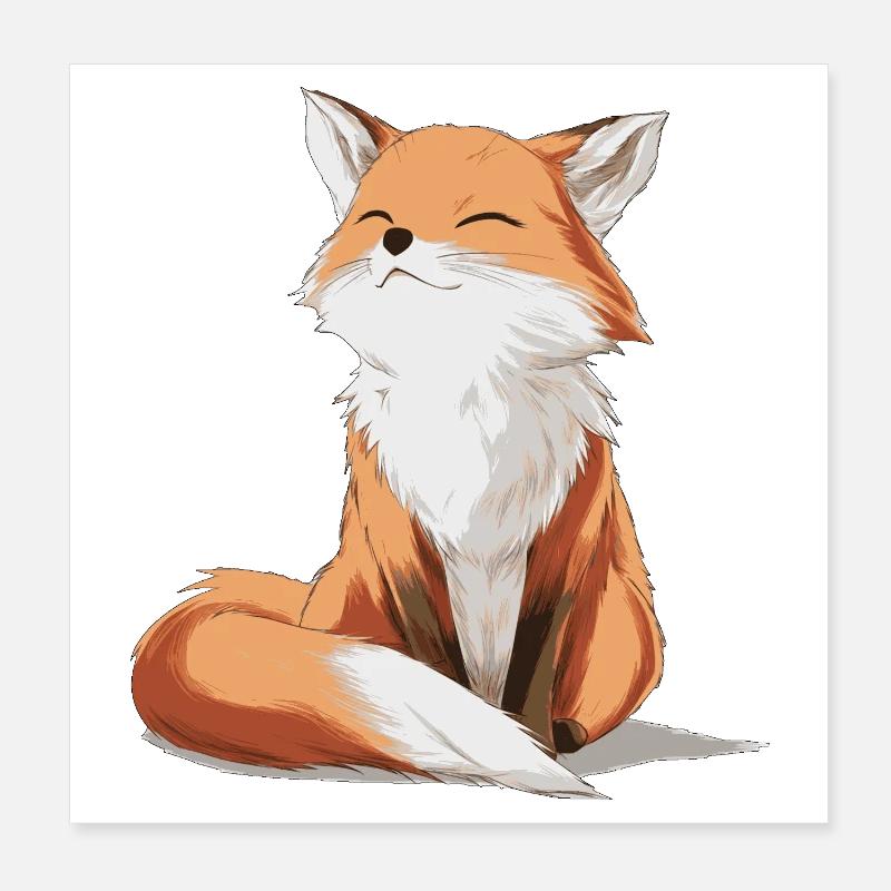 Cute Fox Poster 8" x 8" (20x20 cm)