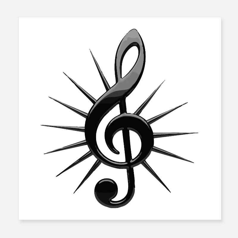 Black notes with rays Poster 8" x 8" (20x20 cm)