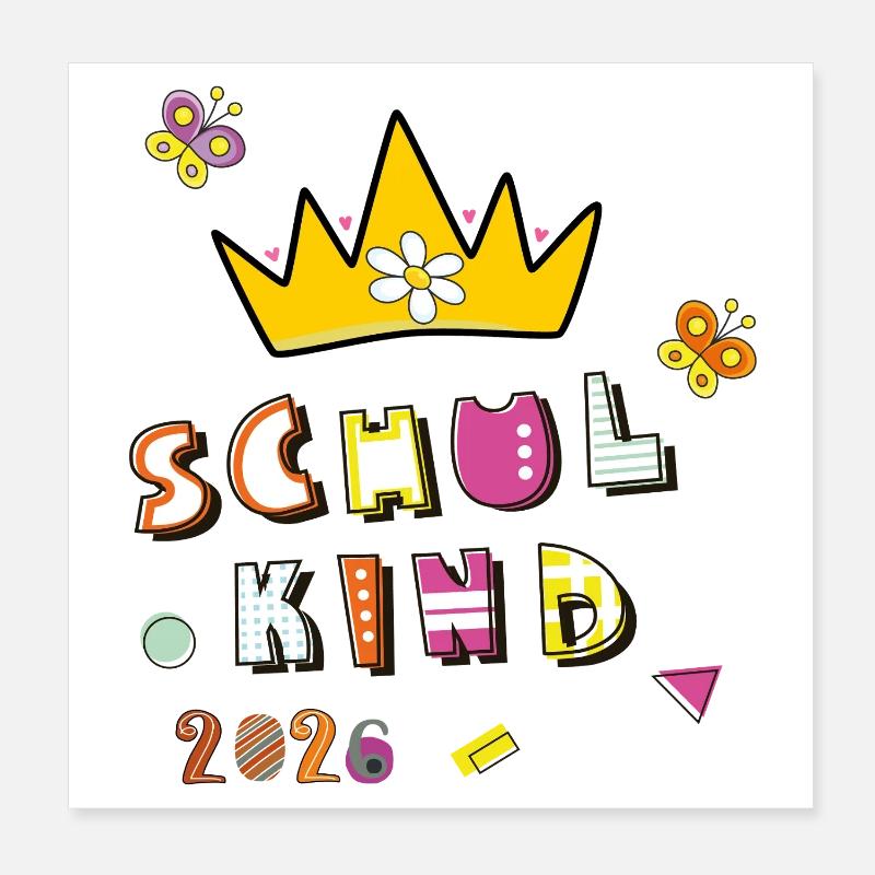 Schulkind 2026  Poster 20x20 cm