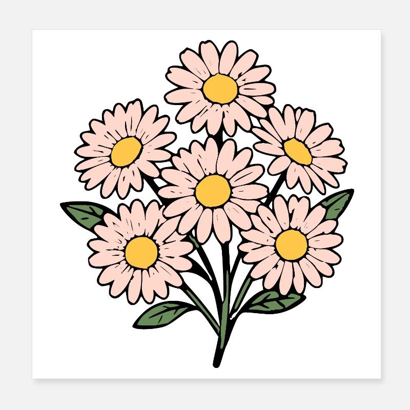 Bouquet fleur fleur rose pastel Poster 20 x 20 cm