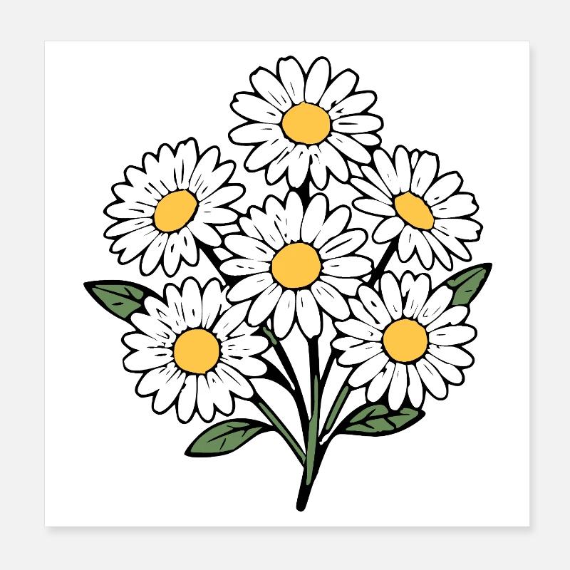 Fleur blanche Fleur blanche Fleurs Fleurs blanches Fleurs blanches Poster 20 x 20 cm