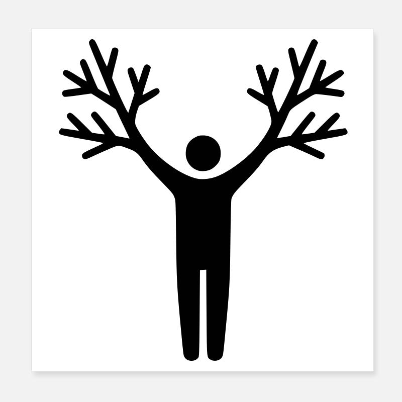 Tree Human Roots Growth Poster 8" x 8" (20x20 cm)